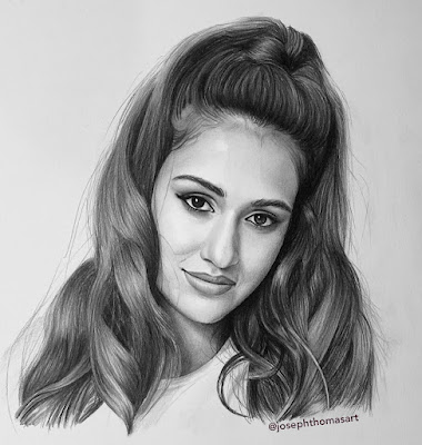 Realistic Pencil Drawing of Disha Patani