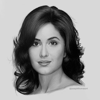 Realistic Pencil Drawing of Katrina Kaif