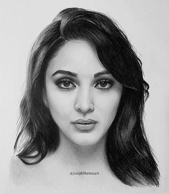 Realistic Pencil Drawing of Kiara Advani