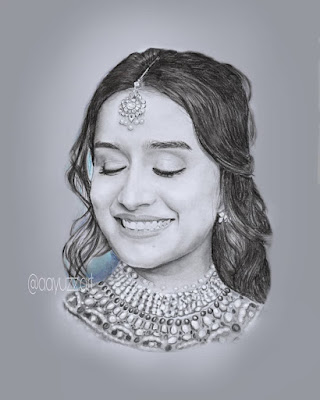 Realistic Pencil Drawing of Shraddha Kapoor