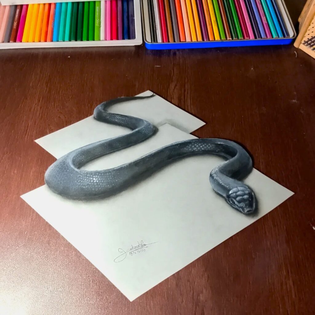 3D Pencil Drawing by Farruartist