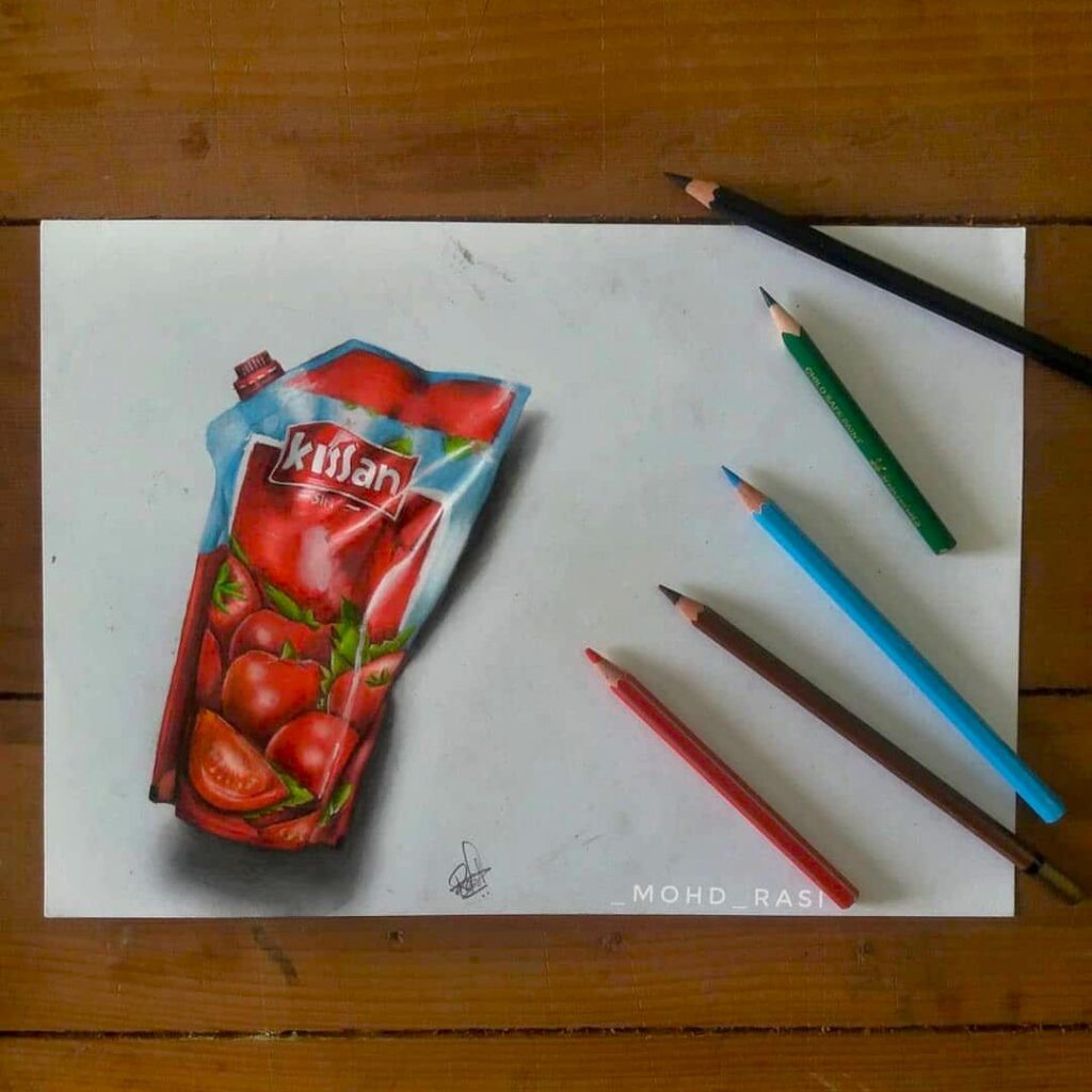 Realistic 3D Pencil Drawing by Mohd Razzi