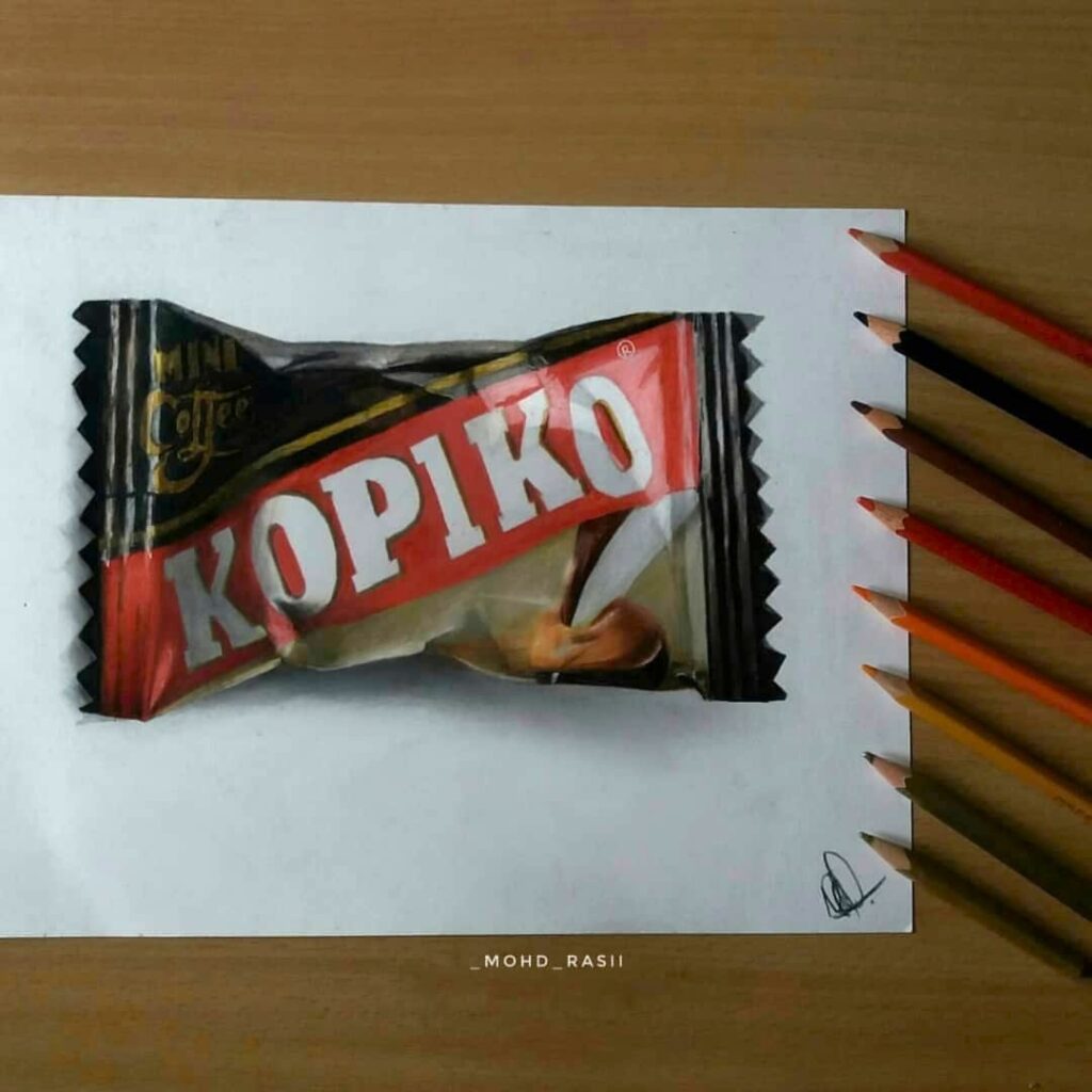 Realistic 3D Pencil Drawing by Mohd Razzi