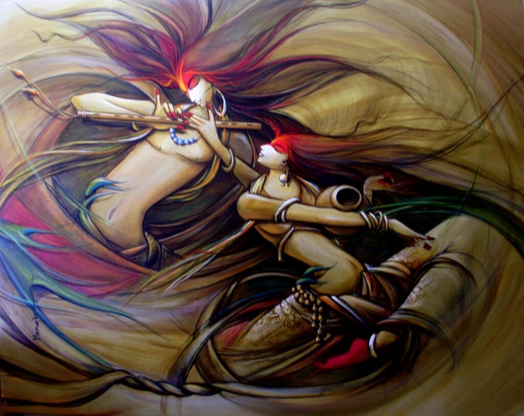 Divine Radha Krishna painting