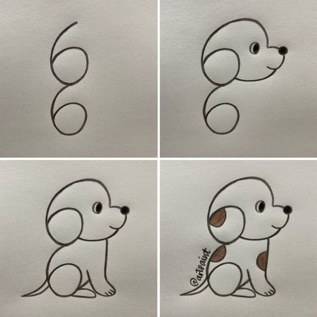 How to draw a dog step by step easy drawing