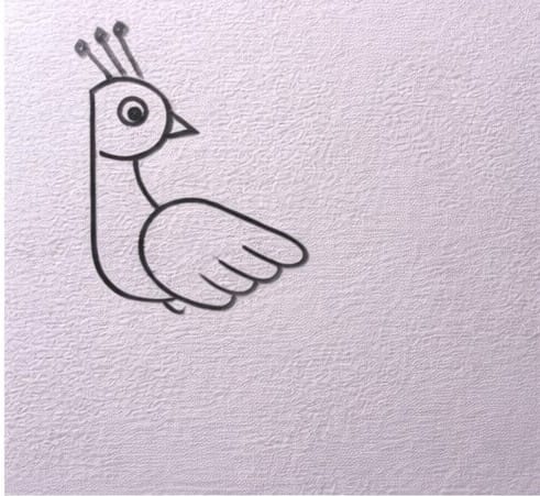 Easy Peacock drawing for beginners