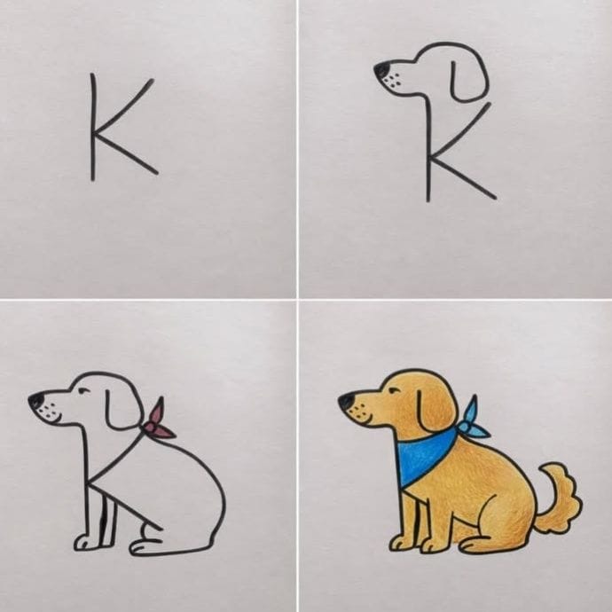 Easy dog drawing step by step tutorial