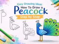 How to Draw a Peacock Step by step Tutorial