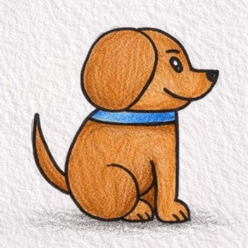 Easy dog drawing for beginners