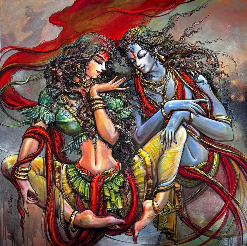 Divine Radha Krishna painting