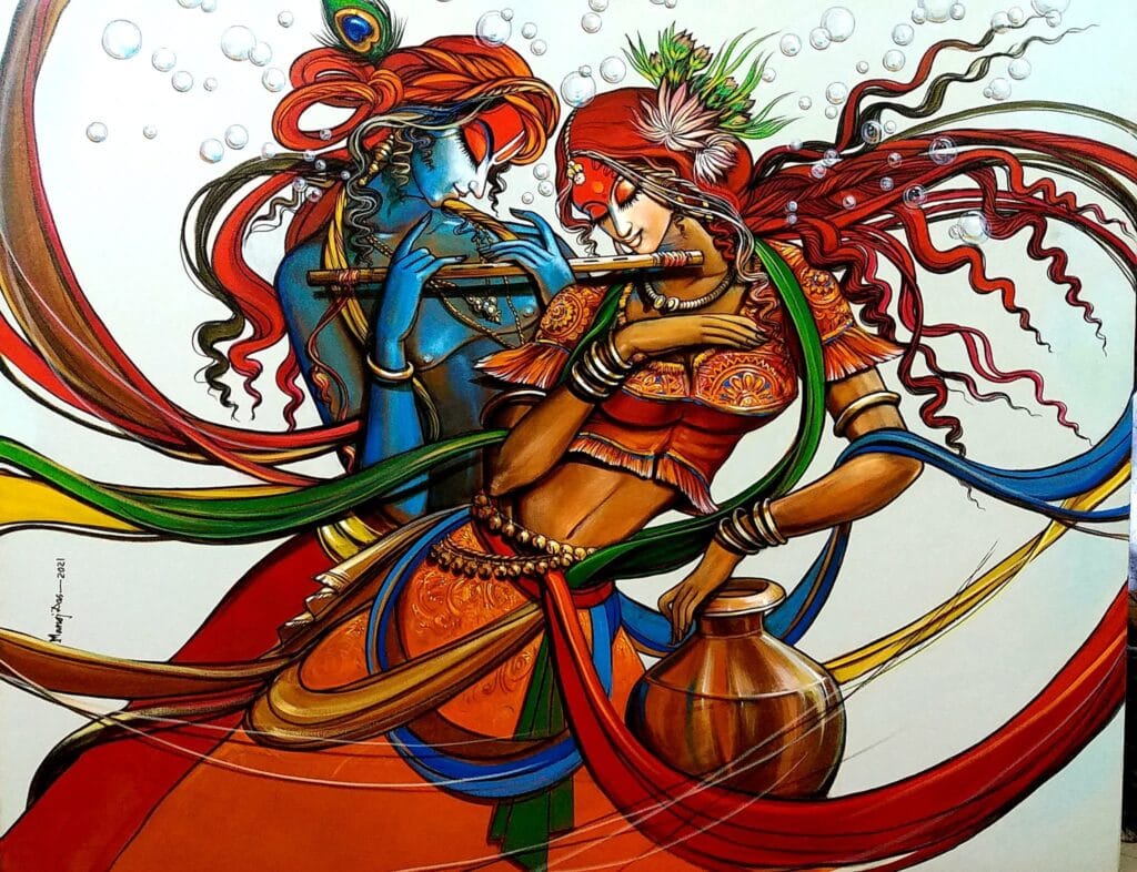 Divine Radha Krishna painting
