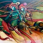 Radha Krishna Drawing by Manoj Das