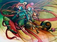 Radha Krishna Drawing by Manoj Das