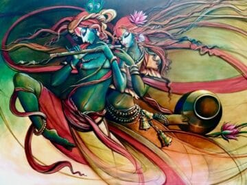 Radha Krishna Drawing by Manoj Das