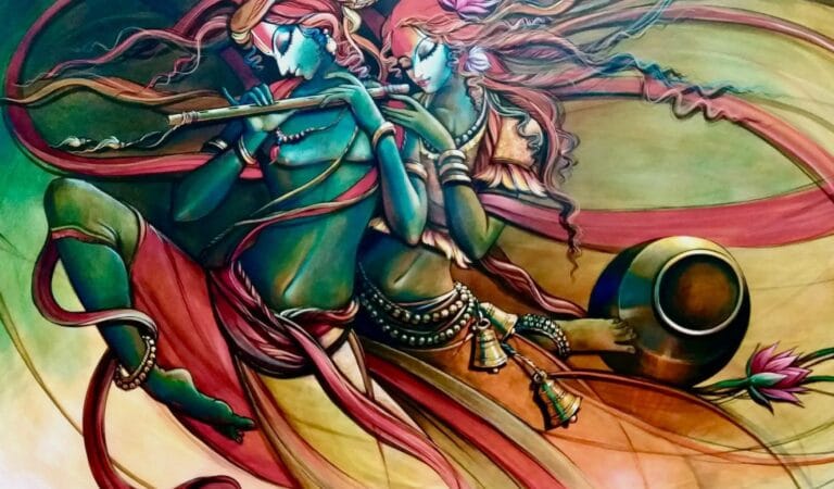 Top 25+ Radha Krishna Paintings of Contemporary Artist Manoj Das