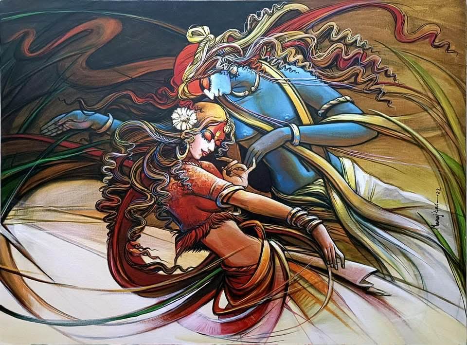 Divine Radha Krishna painting