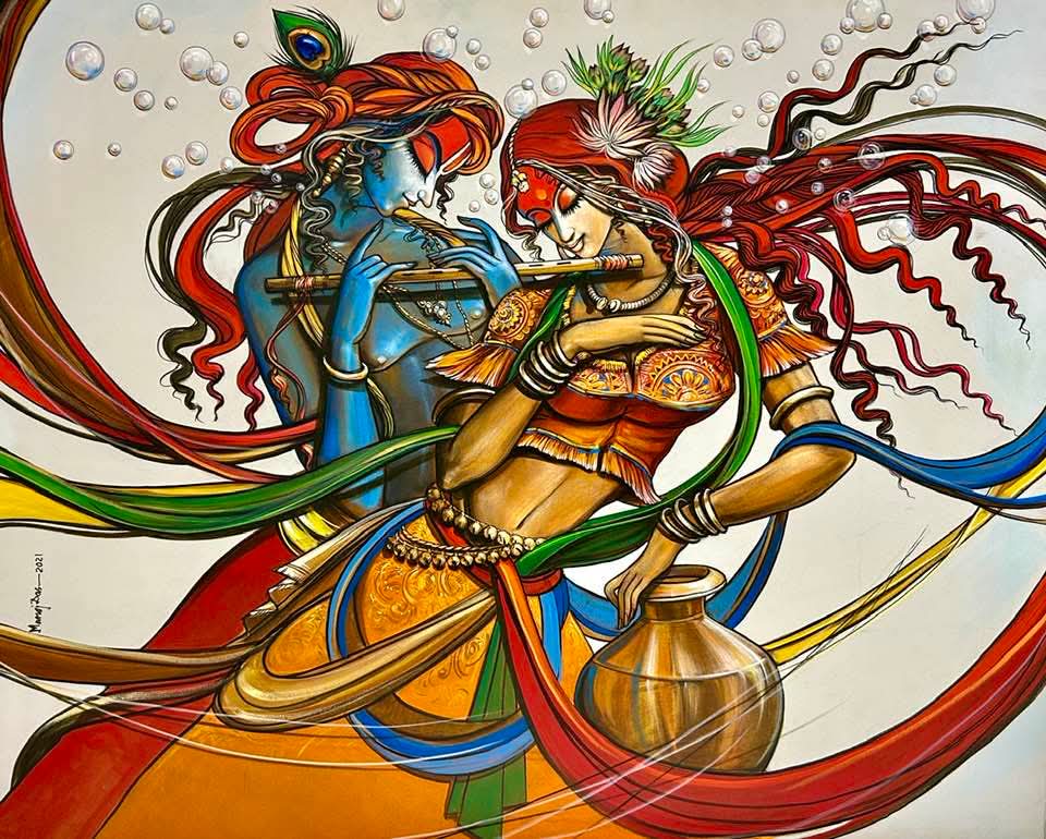 Divine Radha Krishna painting