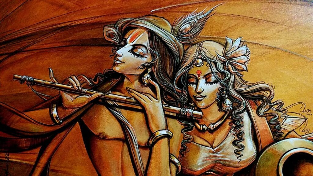 Modern Radha Krishna painting India