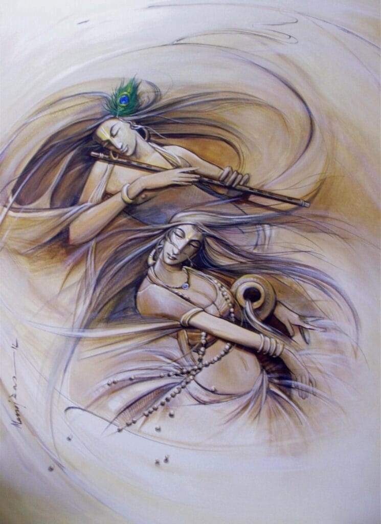 Modern Radha Krishna painting India