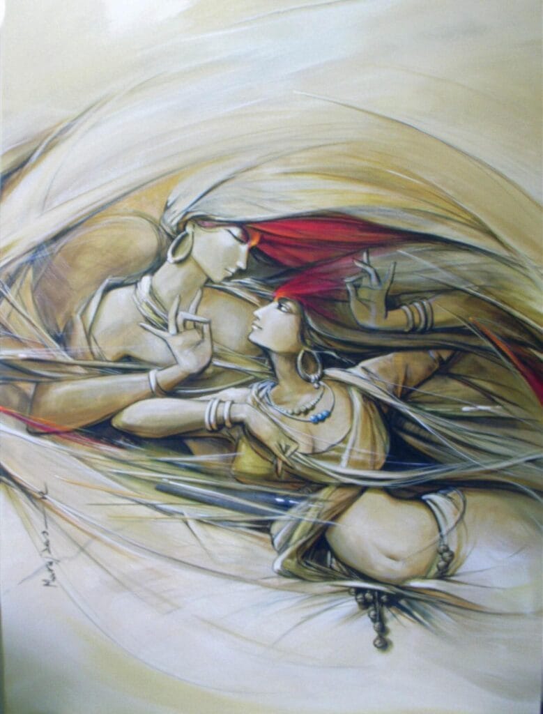 modern Radha Krishna painting