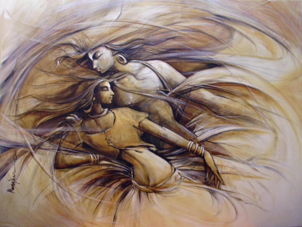 Modern Radha Krishna painting India