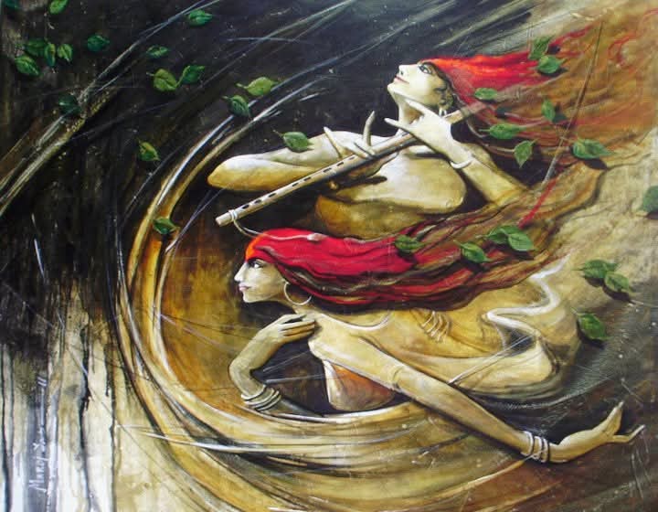 Modern Radha Krishna painting India