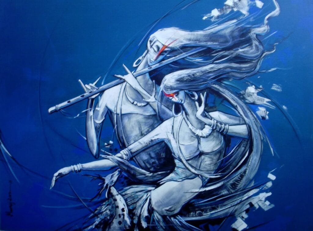 Modern Radha Krishna painting India