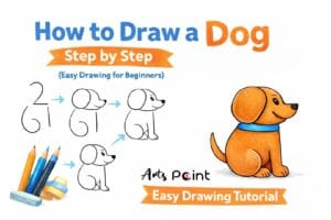 How to draw a dog step by step easy drawing for beginners tutorial