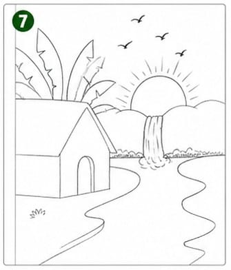 Step-5 Easy Scenery Drawing