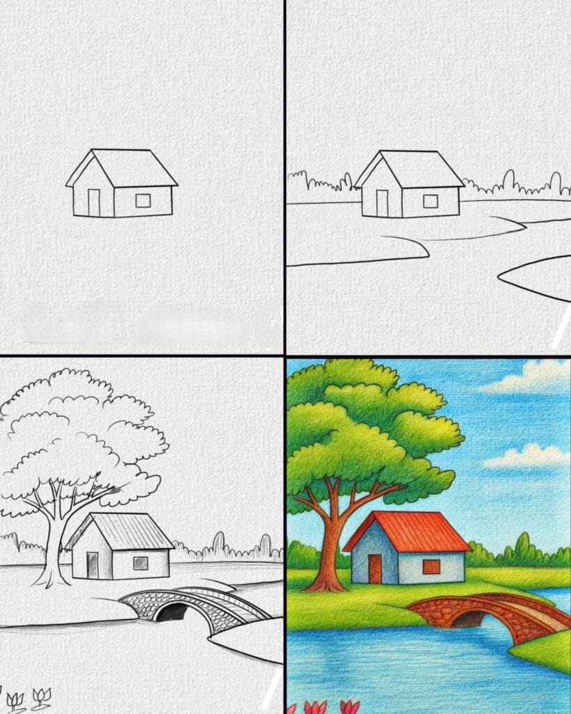 Easy Scenery Drawing for Beginners