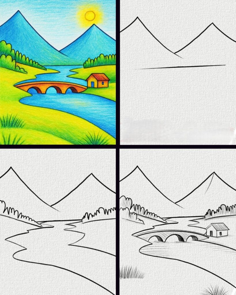 Easy Scenery Drawing for Beginners