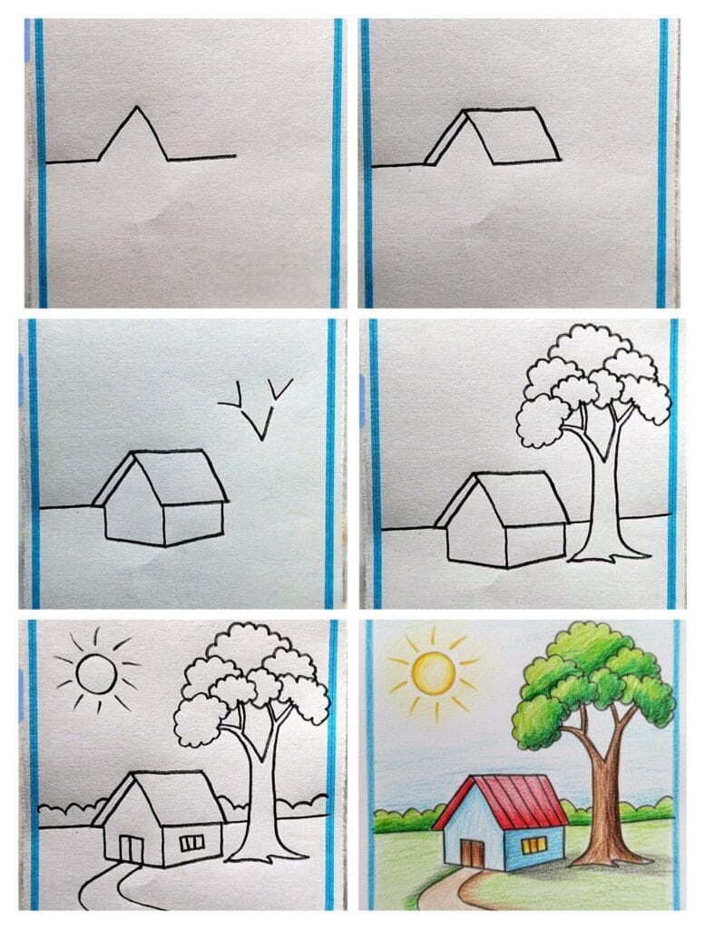 Easy Scenery Drawing Step by Step