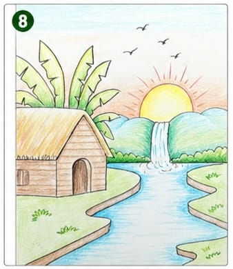 Step-6 Easy Scenery Drawing